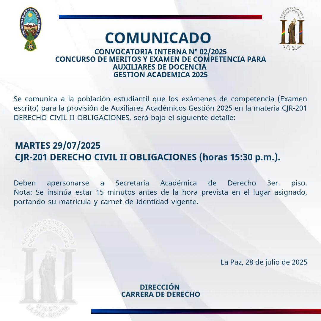 Convocatoria CJR-201