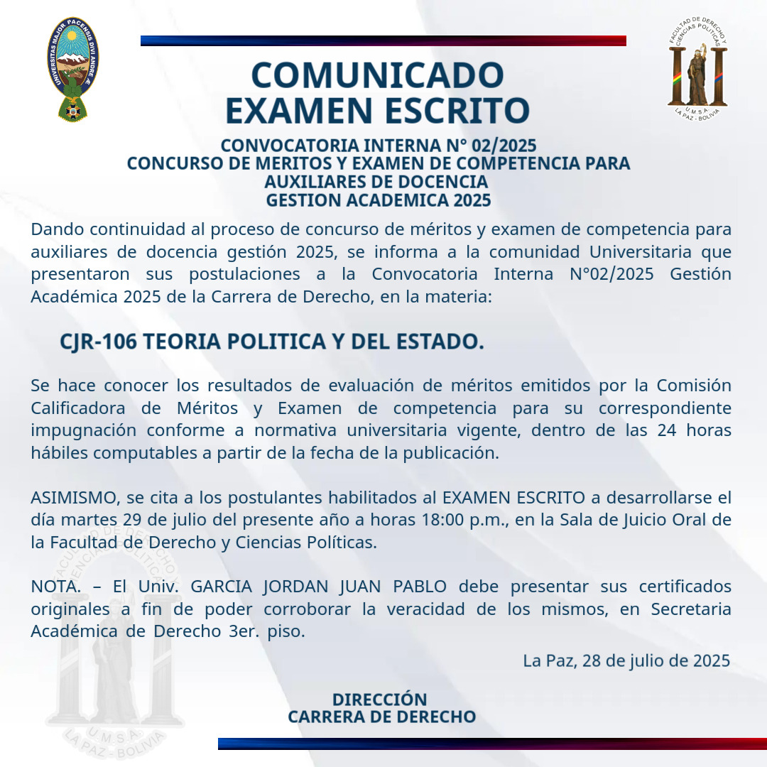 Convocatoria CJR-106